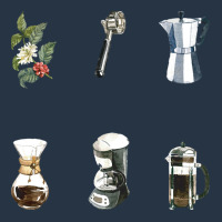 Coffee Making Tools And Equipment T  Shirt Assorted Coffee Making Tool Yupoong Trucker Cap | Artistshot