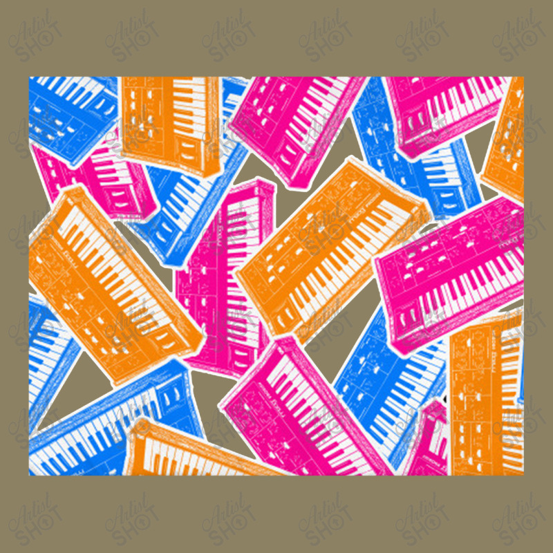 Analog Synthesizer Repeat Pattern Collage Artwork Design Pa Trucker Cap | Artistshot