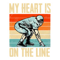 Retro Vintages My Heart Is On The Line Football Lineman Seamless Cap | Artistshot