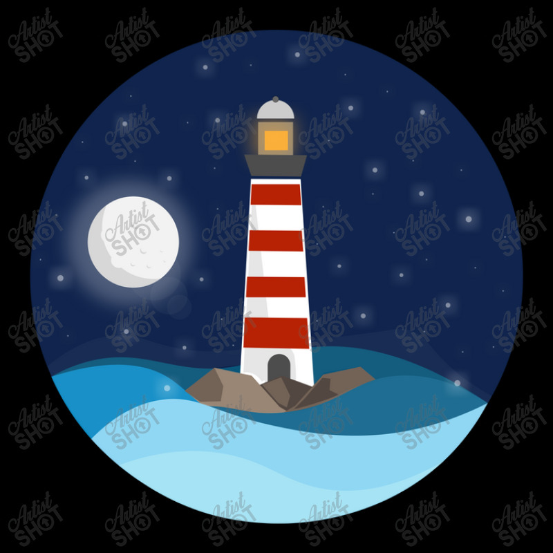 Illustration Of A Seascape And A Lighthouse At Night 5 panel snapback cap by RAPart | Artistshot