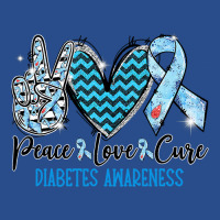 Diabetes Diabetic Peace Love Cure Blue Ribbon 5 Diabetes Awareness Basic Backpack | Artistshot