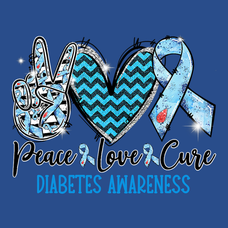 Diabetes Diabetic Peace Love Cure Blue Ribbon 5 Diabetes Awareness Basic Backpack by circularflap | Artistshot