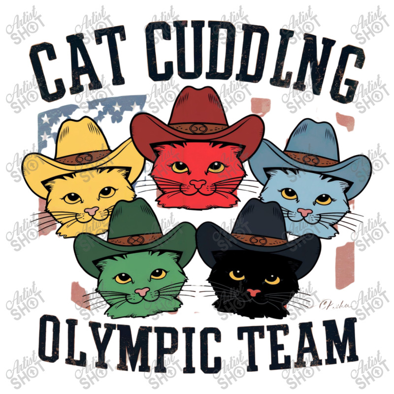 Cat Cuddling Olympic Team Women's V-Neck T-Shirt by Charity Aduset | Artistshot