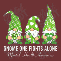 Green Ribbon Gnome One Fights Alone Mental Health Awareness Seamless Cap | Artistshot