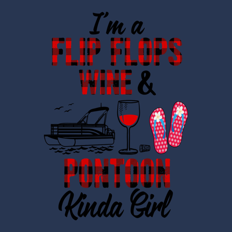 I'm A Flip Flops Wine & Pontoon Kinda Girl Funny Summer Lake Long Slee Men Denim Jacket | Artistshot