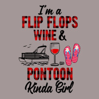 I'm A Flip Flops Wine & Pontoon Kinda Girl Funny Summer Lake Long Slee Vintage Short | Artistshot