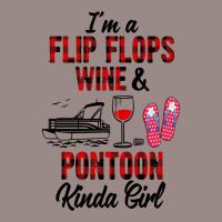 I'm A Flip Flops Wine & Pontoon Kinda Girl Funny Summer Lake Long Slee Vintage T-shirt | Artistshot