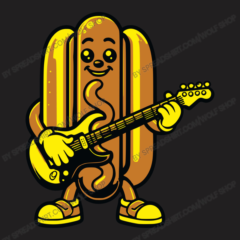 Funny Hotdog Playing Guitar Music T-shirt | Artistshot