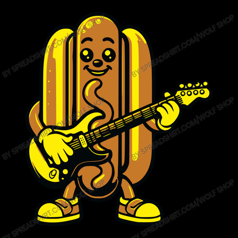 Funny Hotdog Playing Guitar Music Men's 3/4 Sleeve Pajama Set | Artistshot