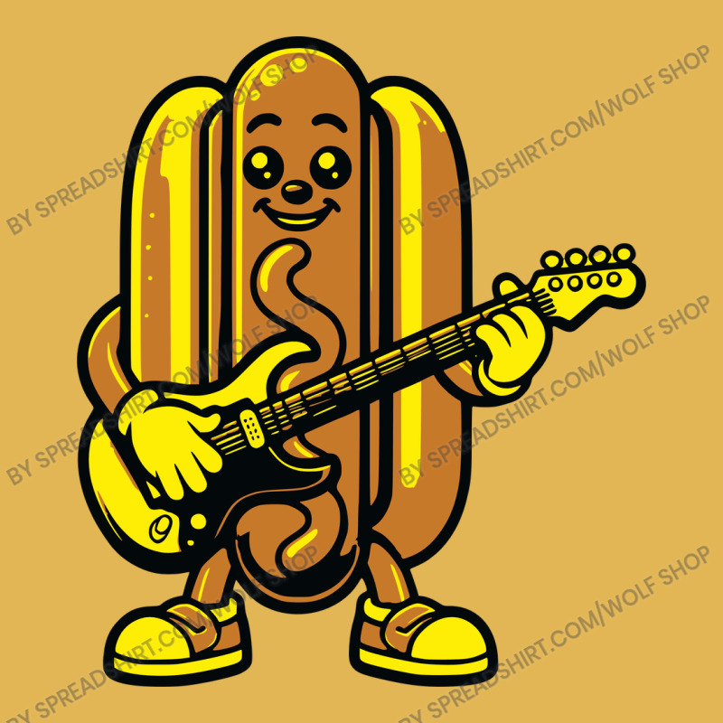 Funny Hotdog Playing Guitar Music Vintage Hoodie And Short Set | Artistshot