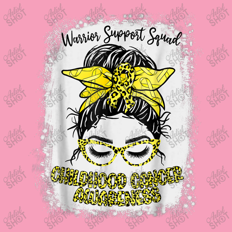 Childhood Cancer Warrior Support Squad Gold Ribbon Messy Bun Retro Trucker Cap | Artistshot