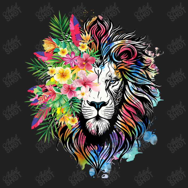 Womens Floral Lion Wild Animals For Lion Lovers Basic T-shirt by Charity Aduset | Artistshot