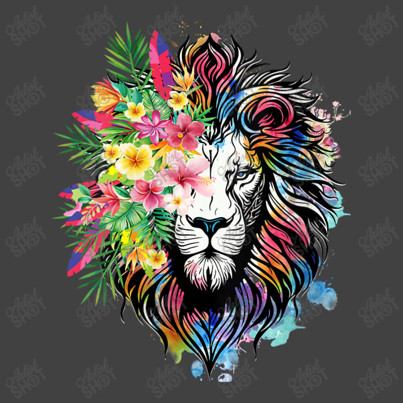 Womens Floral Lion Wild Animals For Lion Lovers Vintage T-Shirt by Charity Aduset | Artistshot