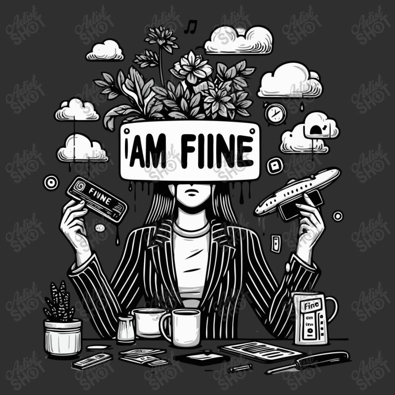 I Am Fine Adjustable Cap - Leatherette Patch | Artistshot