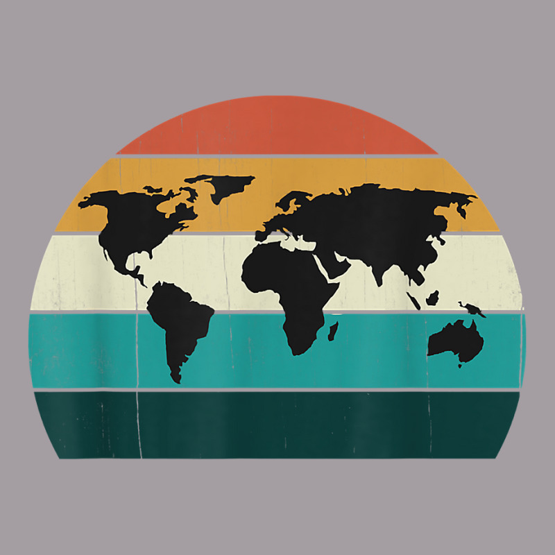 Retro World Map Cool Vintage Sunset World Globe Cartography T Shirt Seamless Cap | Artistshot