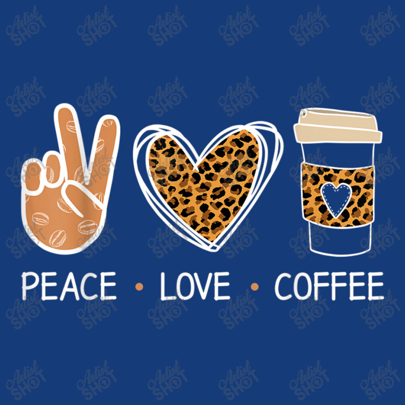 Peace Love Coffee Leopard Heart Coffee Design T Shirt Foam Snapback hat by Go Shoping | Artistshot