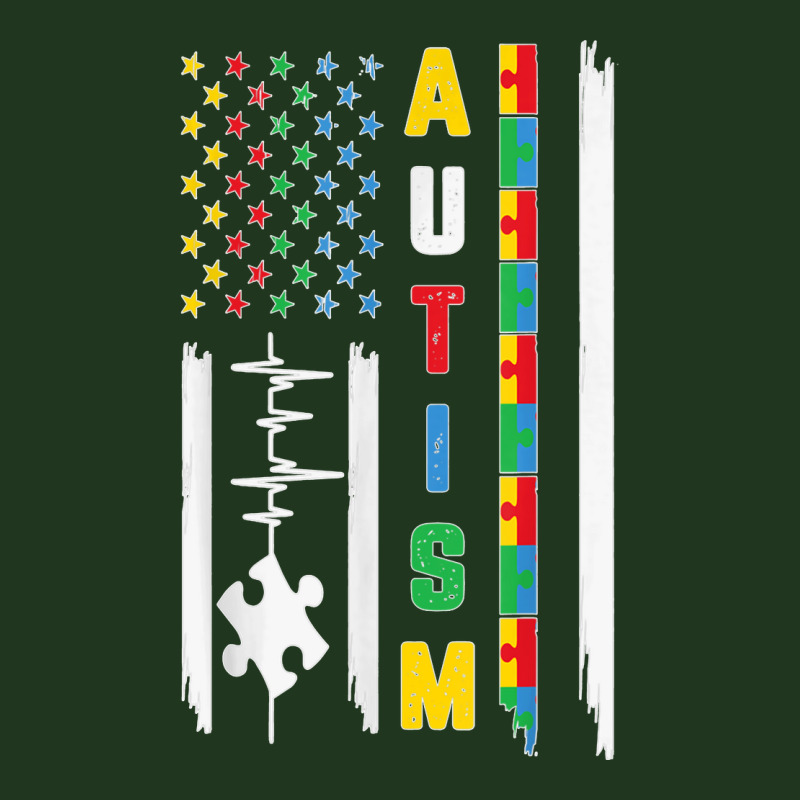 American Flag Fight Ribbon Puzzle Autism Awareness Month T Shirt Pa Trucker Cap by CharlesLCross | Artistshot