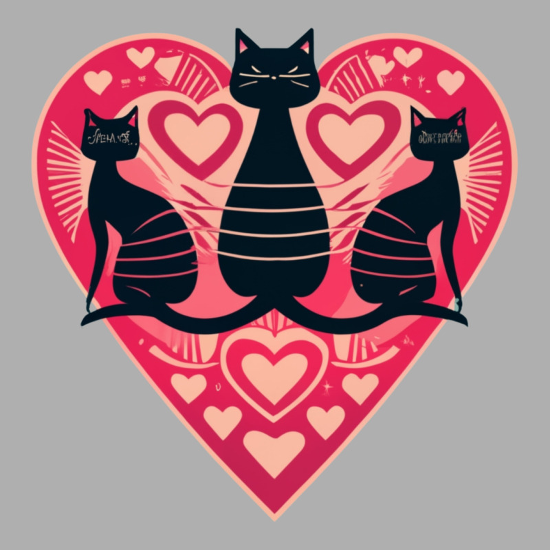 3 Abstract Cats On A Heart Ladies Fitted T-Shirt by Sandy | Artistshot