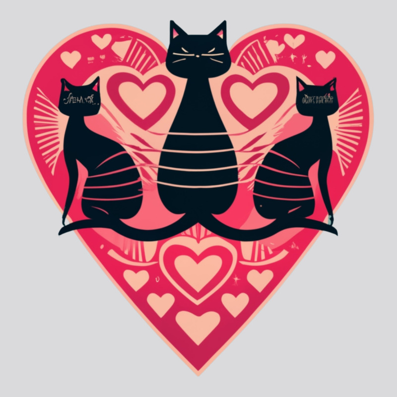 3 Abstract Cats On A Heart Women's Triblend Scoop T-shirt by Sandy | Artistshot