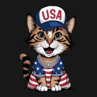 A Cat With Usa Flag Flannel Shirt | Artistshot