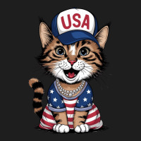 A Cat With Usa Flag Classic T-shirt | Artistshot