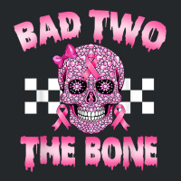 Bad Two The Bone Pink Skull Pink Ribbon Bad 2 The Crewneck Sweatshirt | Artistshot