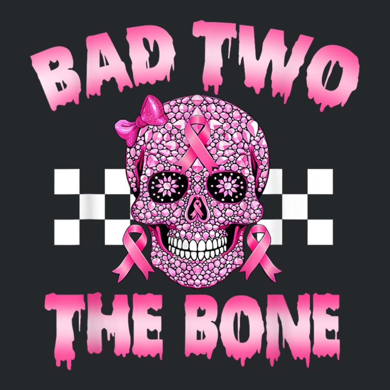 Bad Two The Bone Pink Skull Pink Ribbon Bad 2 The Crewneck Sweatshirt by Sandy | Artistshot