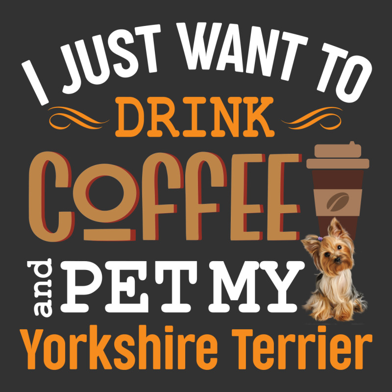 I Just Want To Drink Coffee And Pet My Yorkshire Terrier Baby Bodysuit by vip.pro123 | Artistshot