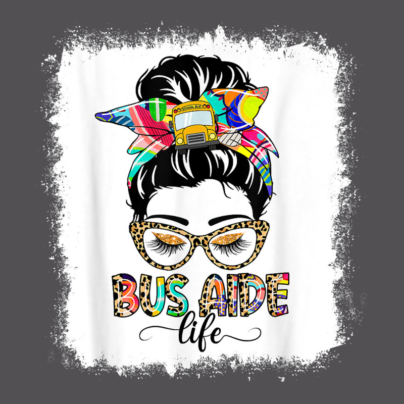 Bus Aide Life Messy Bun Women Leopard Bus Aide Gifts T Shirt Yupoong Trucker Cap by dewresowashg | Artistshot