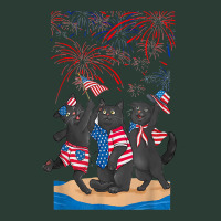 Funny Black Cat Beach Island Happy Independence Day T Shirt Fashion Visor | Artistshot