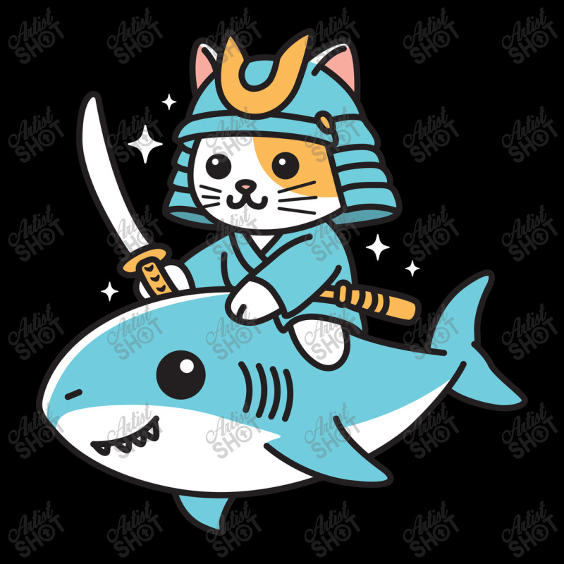 Ninja Cat Samurai Riding Shark Adjustable Cap by NQArtist | Artistshot