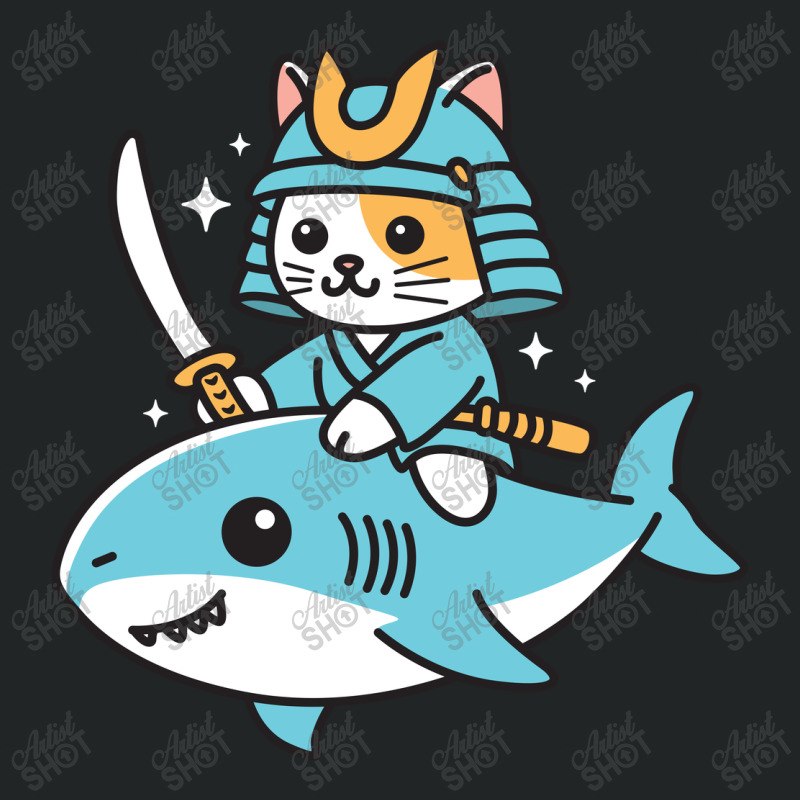 Ninja Cat Samurai Riding Shark Duffel Bag | Artistshot