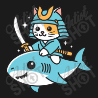 Ninja Cat Samurai Riding Shark Full-length Apron | Artistshot