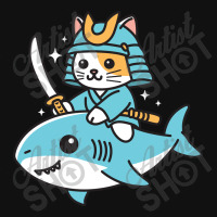 Ninja Cat Samurai Riding Shark Motorcycle License Plate | Artistshot