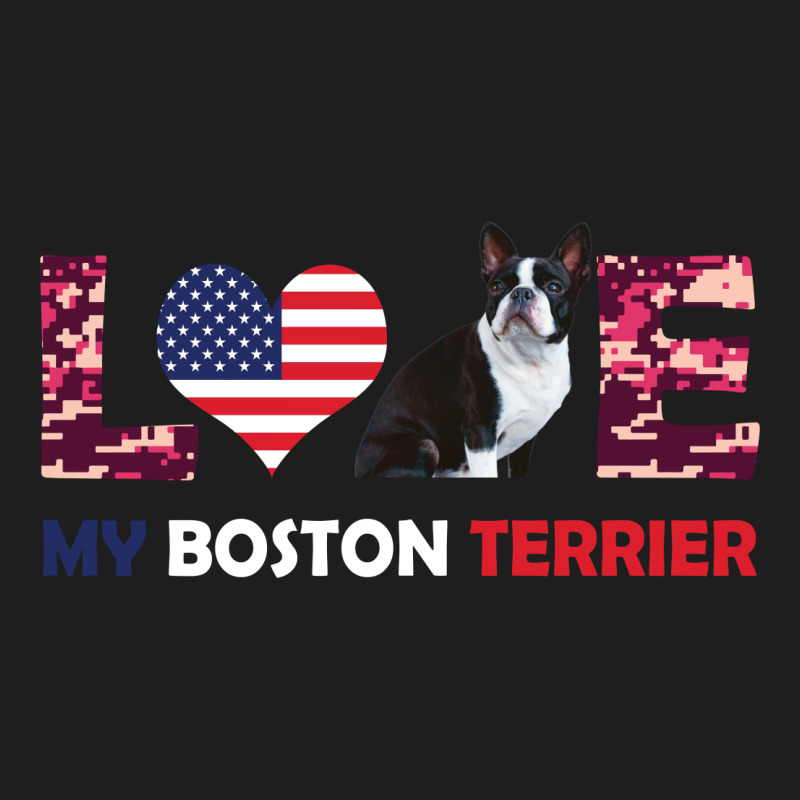 America Flag Love My Boston Terrier Classic T-shirt by vip.pro123 | Artistshot