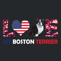 America Flag Love My Boston Terrier Crewneck Sweatshirt | Artistshot