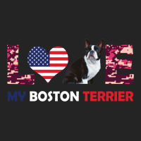 America Flag Love My Boston Terrier 3/4 Sleeve Shirt | Artistshot