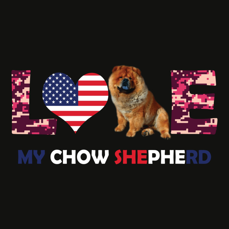 America Flag Love My Chow Shepherd Scorecard Crop Tee by vip.pro123 | Artistshot