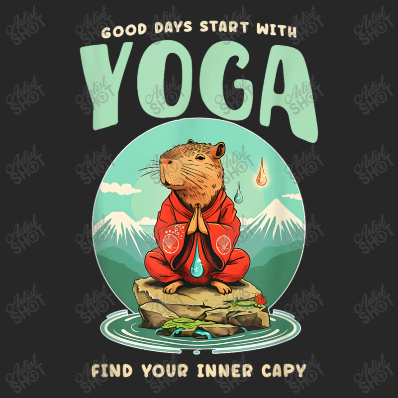 Good Days Start With Yoga Find Your Inner Capy Men's T-shirt Pajama Set by Rebecca Mitchell | Artistshot