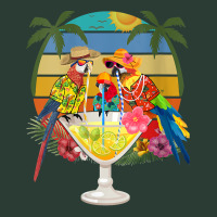 Womens Parrots Drinking Margarita On Summer Vacation Birds Fun V Neck Fashion Visor | Artistshot