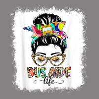 Bus Aide Life Messy Bun Women Leopard Bus Aide Gifts T Shirt Pa Trucker Cap | Artistshot