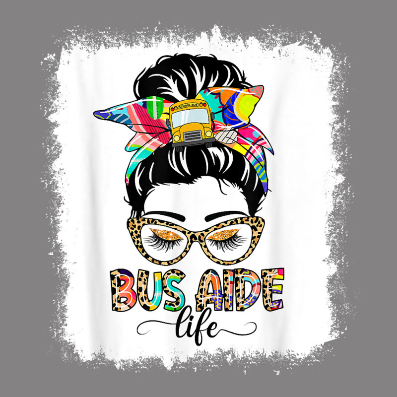 Bus Aide Life Messy Bun Women Leopard Bus Aide Gifts T Shirt Pa Trucker Cap by dewresowashg | Artistshot