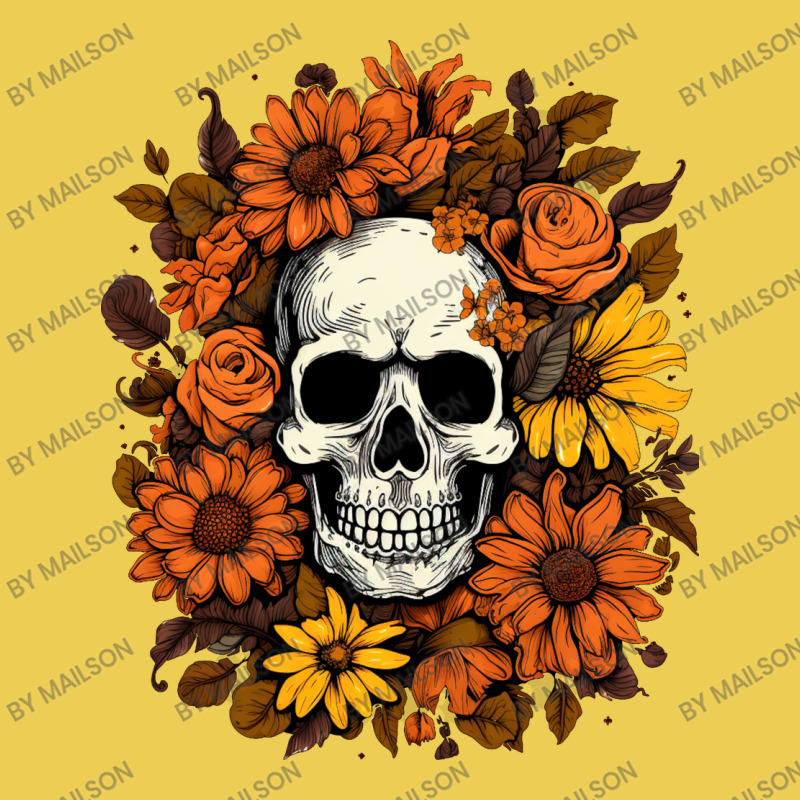 Skull And Flowers Portrait Canvas Print | Artistshot