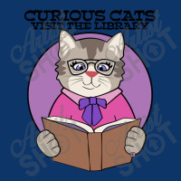 Curious Cats Visit The Library Purple Seamless Cap | Artistshot