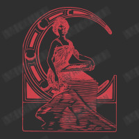 Lady Sitting On Crescent Moon Round Leatherette Patch | Artistshot