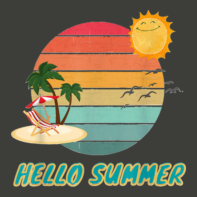 Hello Summer Vacation Palm Tree Sun Birds And Sea Pa Trucker Cap by LeonelSalas | Artistshot