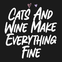 Cats And Wine Make Everything Fine Funny Love Sarcastic T Shirt Nike Dri-fit Cap | Artistshot