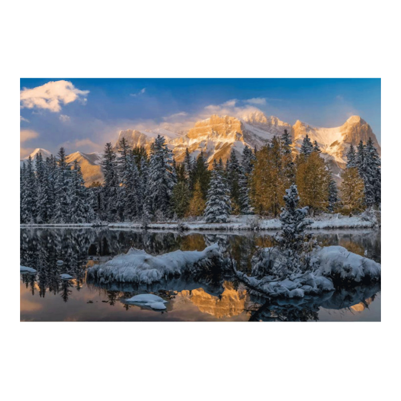 View Of Lake And Mountains Springs Creek Pond 5 Panel Snapback Cap | Artistshot