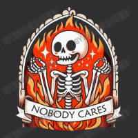 Skeleton Nobody Cares Square Leatherette Patch | Artistshot