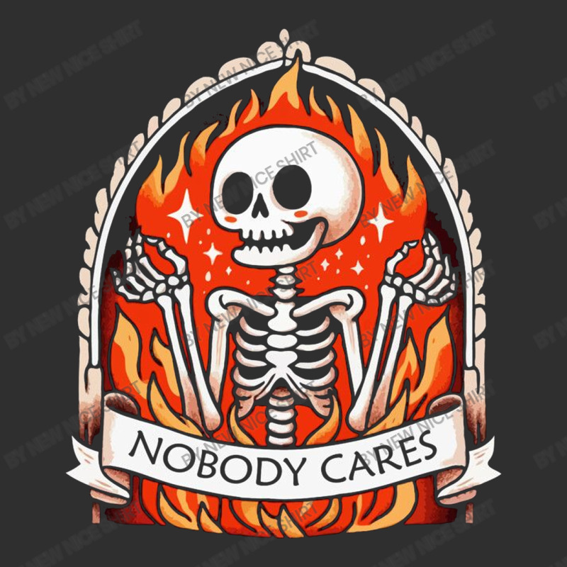 Skeleton Nobody Cares Square Leatherette Patch | Artistshot